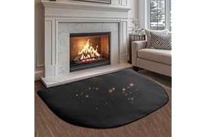 XEERUN Tapis de Cheminée Ignifuge, 50 x 80cm Tapis cheminée Anti feu, Tapis de Foyer, Tapis de Gril Résistant à la Chaleur, pour cheminées, Poêle à Bois, Intérieur Extérieur (Noir)