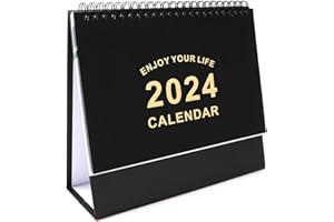 TEDBED Desk Calendar 2024-2025, Standing Flip Desktop Calendar with Thick Paper, Creative Note Desk Calendar Includes Multi-Country Holidays， Monthly Planner Daily Planner for Students, Office Workers【Black】