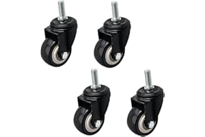 MroMax Roulette pivotante à tige filetée 5,1 cm, MRO190802W-0027, No brakes, 4PCS