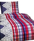 2 Bettbezüge 135x200 cm mit Reißverschluss, 2 Kissenbezüge 80x80 cm mit Reißverschluss, 2 Spannbettlaken 90-100x200 cm mit Rundumgummizug