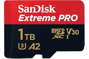 SanDisk Extreme Pro 1 TB microSDXC Memory Card + SD Adapter with A2 App Performance + Rescue Pro Deluxe 170 MB/s Class 10, UHS-I, U3, V30