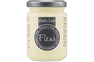 FLEUR DESIGNER'S PAINT | Pittura ad Acqua, Effetto Gesso Naturale, Extra Opaca, Fleur Chalky F37, Colore Banana Cream, Made in Italy, Formato da 130 ml