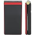 Flip Phone for Seniors with Large Buttons, GSM Mobile phone for the Elderly with SOS Button, Flashlight, Loudspeaker, Radio, Dual Screen, Camera, 8 Family Numbers (Red)