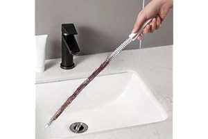 WANDERGO 2 spazzole per tubi di pulizia del lavandino, tubo flessibile sbloccante, spazzola per fognature domestiche, strumento di dragaggio per tubi, pulizia per bagni, cucina, frigorifero, 45 cm, 60 cm