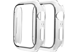 FENGYIYUDA 2 Stück Hülle Kompatibel mit Apple Watch 41mm mit Kratzfestes Displayschutz Schutzfolie,Ultradünne Schutz Case Schutzhülle für iWatch Series 9/8/7,Clear/Clear,41mm