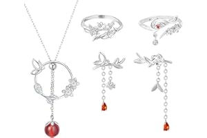 JinYu Heaven Official's Blessing Cosplay Necklace Earings Tian Guan Ci Fu Finger Ring Hua Cheng Xie Lian Couple Costume Jewelry, Zinc, No Gemstone