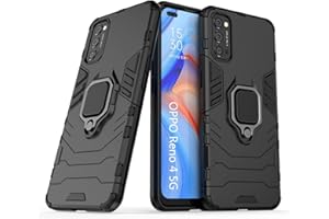 LXHGrowH Cover per OPPO Reno 4 5G, Custodia 2in1 Dual Layer Ibrida Morbido TPU 360° Full Body Protettiva Bumper, Rigida Plastica Armor Antiurto Protettiva Cover per OPPO Reno 4 5G, Nero