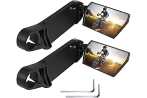 Deruaku Handlebar Bicycle Mirror, Bicycle Rearview Mirror for Handlebar Outer Diameter 22mm, HD 360° Rotating Bar End Foldable Bicycle Mirror for Mountain Bike, Push Bikes, 5.7 cm