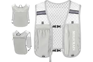 MOLICRAIN Running Hydration Vest Backpack, Lightweight & Breathable Running Vest Phone Holder for Women Men, 5L Hydration Pack for TrailRunning Hiking Cycling Marathon