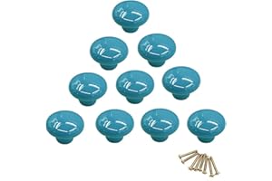 NUODWELL Lot de 10 boutons de placard ronds colorés en céramique à trou unique pour tiroir, placard, commode, porte