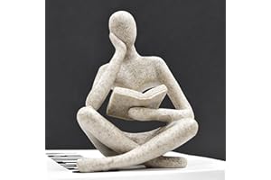 Dnoifne Sandstone Reading Women Statue, Thinker Sculptures, Abstract Art Ornament, Modern Aesthetic Figurine Decoration, Suitable for Home Living Room Bedroom Office Shelf Table Desk Bookshelf Decor