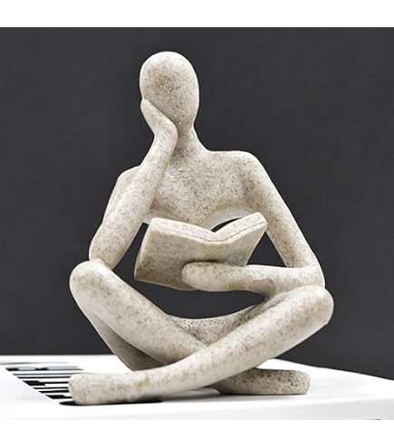Lot De 3 Statues Abstraites Penseur - Sculptures Modernes Déco Intérieur Maison Bureau