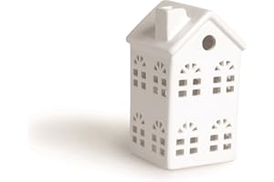 Excelsa Lanterna Casetta, Ceramica, Bianco, 7.5 Centimeters cm