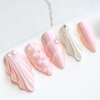 Sun&Beam Kunstnägel Kurz, Squoval Rund – Handgefertigt Mit Strass & Glitzer In Schwarz, Silber, Rosa, Beige – Inkl. Klebepads
