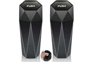 Newtic 2 Stück Auto-Mülleimer mit Deckel,Auto-Becherhalter,Tragbare Auto Mülleimer,Mini Auto Mülleimer Getränkehalter, Der Konsole Oder Auto TürMülleimer für Autos,Schlafzimmer,Büros,Home (Schwarz)