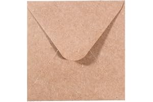 Vaessen Creative Florence Buste Quadrati Piccoli per Biglietti di Auguri, Marrone Carta Kraft, Set di 25, Biglietti Coordinati Disponibili