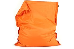 Bean Bag Bazaar Giant Bean Bag, Orange, Water Resistant Fabric, Floor Cushion, Beanbag for Indoor and Outdoor Use, Bean Bag with Filling Included, 180cm x 140cm, Gaming, Living Room, Garden