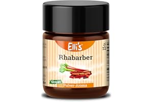 ‎ELLI´S Ellis Aromen Rhabarber PULVER Lebensmittelaroma | Vegan und kalorienarm | für Lebensmittel und Getränke, wie zum Backen und Kochen | 10 g