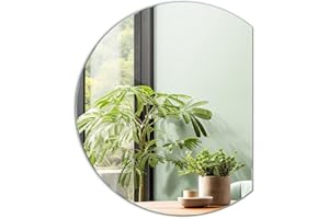 Tulup Grande specchio moderno asimmetrico per lavabo bagno specchio rotondo da parete 100 cm