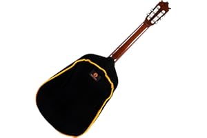 ALBA GUITAR BEADS Alba GB Dust Cover - Envoltura Protectora para Guitarras clásicas, Funda de Terciopelo para Guitarras acústicas y eléctricas, Negra