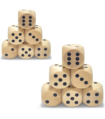 Des Pliable Neikafan 50 Pièces Dés En Bois Dés Vierges DIY 20mm Dés De 6 Faces Bois Cubes Avec Sac De Cordon Dès à Jouer