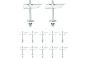 QWORK® 12 Stück M8x100mm Schwerlast Kippdübel aus Verzinkter Kohlenstoffstahl, Trockenbaudübel zum Aufhängen Schwerer Gegenstände auf Trockenbau und Decken