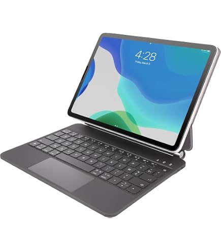 Tastiera TECURS Per IPad Air 11 (M3/M2 2025/2024) E Air 5/4 – Layout AZERTY ISO-FR, Touchpad, Retroilluminazione 7 Colori, Connesione Magnetica