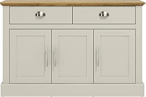 Galano Sufy 3 Door 2 Drawer Sideboard – Storage Cabinet for Living Room & Hallway – 112.8W x 39.5D x 74.1H cm – Light Grey