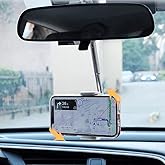 Coverzone Adjustable Car Rearview Mirror Phone Holder GPS Tracking Stand Universal 6-10cm Phone Holder