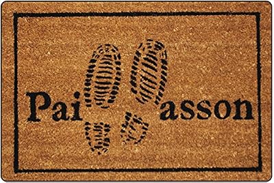 Tapis Déco Paillasson Imprimé Pas Coco/PVC Imprimé 60 x 40 cm