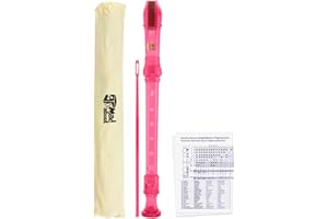 Mad About Rec01 Flauto Dolce Soprano con Custodia, Scovolino per Pulizia e Tabella per Diteggiatura, Rosa