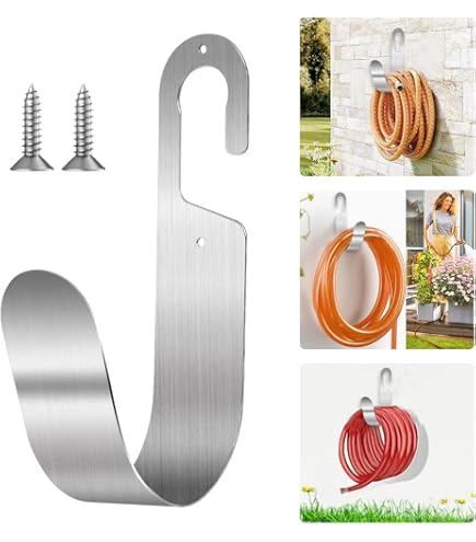 Porte-tuyau D'arrosage Mural En Acier - Support Décoratif Pour Jardin, Empêche Les Nœuds, 23,5x13,5x15,5 Cm - 13