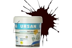 U URSAN Ursan - Plastikril Satinado | Pintura Exterior Satinada - Pintura Impermeabilizante - Indicada para Fachadas con Alta Resistencia a Agentes Atmosféricos - MARRON 4L