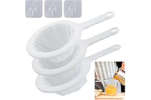 EASYKEENECOM Tamiz de Filtro de Alimentos,3 Piezas 100/200/400 Mallas Tamiz de Filtro de Malla Colador de Cocina Malla Ultrafina Para Filtrar Miel, Sopa, Almidón de Maíz, leche, Jugo, té, Vino y Café