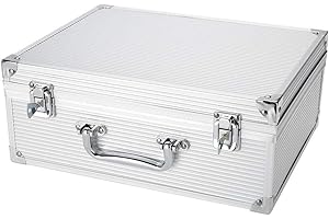 TMISHION Scatola portaoggetti per tatuaggio a 2 colori, custodia per trasporto Custodia in alluminio per macchina per tatuaggio Custodia in schiuma per organizer vuota per forniture valigetta tattoo(02)