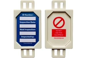 LIVE LIFE BETTER LIVELIFEBETTER® Harness Inspection Mini Tag and Insert - Durable Polypropylene (PP) Tags - Pack of 20 Holders and 40 Inserts