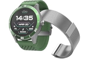 FOREVER Smartwatch AMOLED ICON II AW-110 dodatkowy pasek, wyświetlacz 1,3" 360 x 360 pikseli, IP68, Bluetooth v 5.1, czas czuwania 10 dni, akumulator litowo-jonowy 310 mAh, czas ładowania 2 godziny