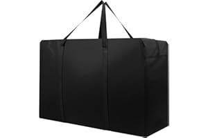 Cozary Aufbewahrungstasche, 600D Oxford Heavy-Duty Umzugstaschen mit Handgriff, Wasserdichte Tragetasche für Kleidung, Decken, 72 x 43 x 28 CM, Schwarz (87L)