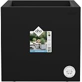 Elho Vivo Next Square 40cm Planter - Living Black | L 39 x W 39 x H 37.8 cm | Suitable for indoor and outdoor use | 100% recy