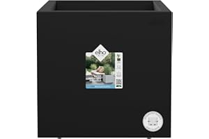 elho Vivo Next Square 40 - Large Planter for Indoor & Outdoor - 100% Recycled Plastic - L 39.0 x H 37.9 cm - Black/Living Black