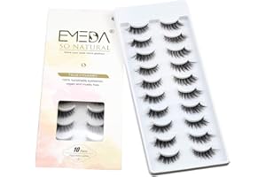EMEDA Faux Cils Naturel 10 Styles, 10 Paires Faux Cils Naturels 3D, Faux Cils Longs Et Duveteux Dramatique Cils, Natural False Lashes Wispy Cateye Eyelashes (SA11)