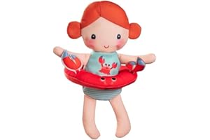 LILLIPUTIENS Bambola Axelle Giocattolo interattivo Ciambella Rimovibile a Forma di Granchio-Stimola l’immaginazione-Asciugatura Rapida-Ottimo per Il Bagno-dai 9 mesi-83425, Colore Red, 83425