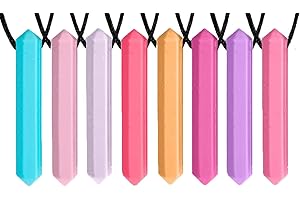 TILCARE CHEW CHEW Chew Necklaces for Sensory Kids - 8 Pack Silicone Teething Toys for Kids or Adults That Like Biting