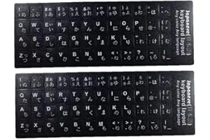 CASILER Autocollants De Clavier Japonais 2pcs Stickers De Clavier D'ordinateur Universel avec Fond pour Ordinateur Portable 10 À 17 Pouces