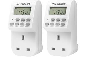 DEWENWILS Digital Lamp Timer Socket Plug, 20 ON/Off Weekly Settings Electrical Plug in Light Timer Switch for Christmas Light,Coffee Machine,Home Appliances (2 Pack,13A/3200W)
