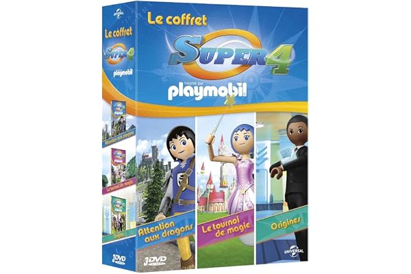 Le Coffret Super 4 (inspiré par Playmobil) : Attention aux dragons + Le tournoi de magie + Origines