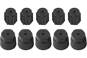 AOWINHIT 10Pcs Universal Air Conditioning Service Cap AC Repair Refrigerant Charging Port Cover Car Air Conditioning System Cap Auto Accessory for Most Vehicles,Other Accessories