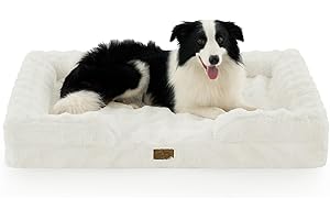 COZY KISS Cama OrtopéDica Para Perros, De Piel SintéTica, Ideal Para Perros Grandes. Sofá Con Acolchado De Espuma De Alta SujecióN, Funda Impermeable, Antideslizante, Suave, CáLida, Lavable, Talla XL