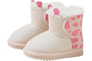 Fudaolee Stivali da Neve per Bambine e Ragazze Calda Foderati Stivaletti Carino Peluche Stivali Morbide Piatto Scarpe Invernali All'aperto Antiscivolo Boots