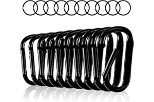 VICBOU 10 pezzi moschettone, Moschettoni Portachiavi, Moschettone in Lega di Alluminio D Forma, moschettoni piccoli,per zaino da campeggio, bollitore,corda,pesca,escursionismo